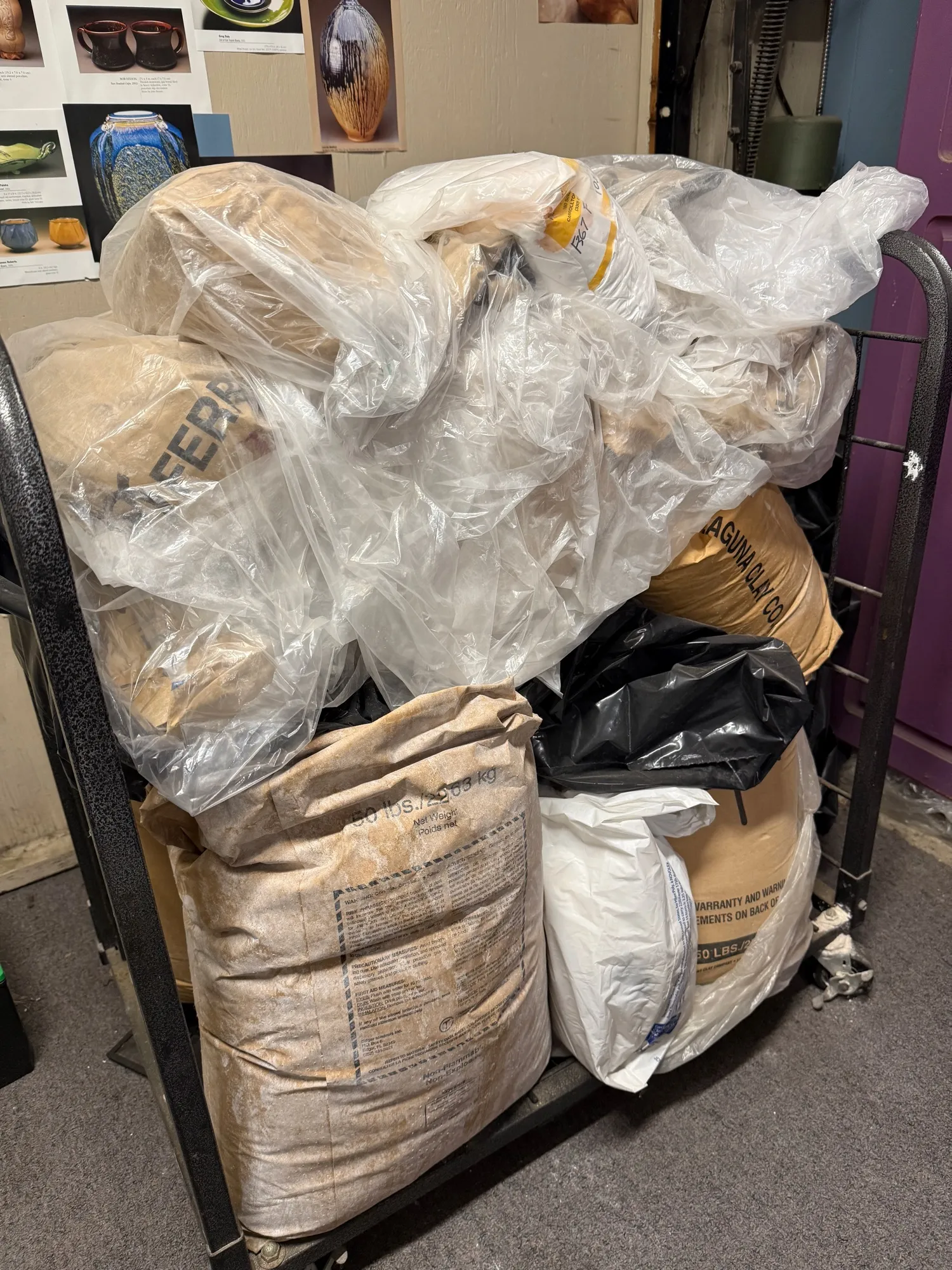 Boxes and bags of Laguna clay